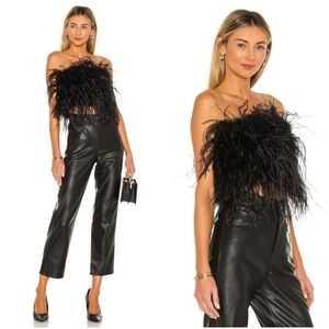 Lamarque Revolve Zania Black Feather Bodice Top XS